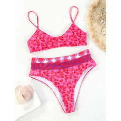 Sexy Bikini Set String Bikinis Print Swimsuit Women 2024 High Waist Swimwear Two Piece Suit Micro Biquini