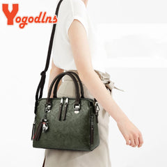 Yogodlns Vintage Cat Tassel Luxury Handbag Women Bags Double Zipper Crossbody Bags Shoulder Bag Casual Shell Tote Ladie